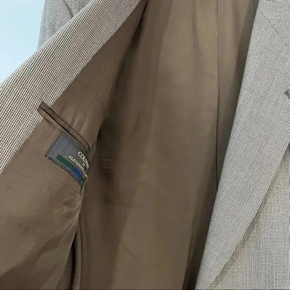 Colours by Alexander Julian Houndstooth Sport Coat Blazer in Cream Size 41 - Picture 8 of 10